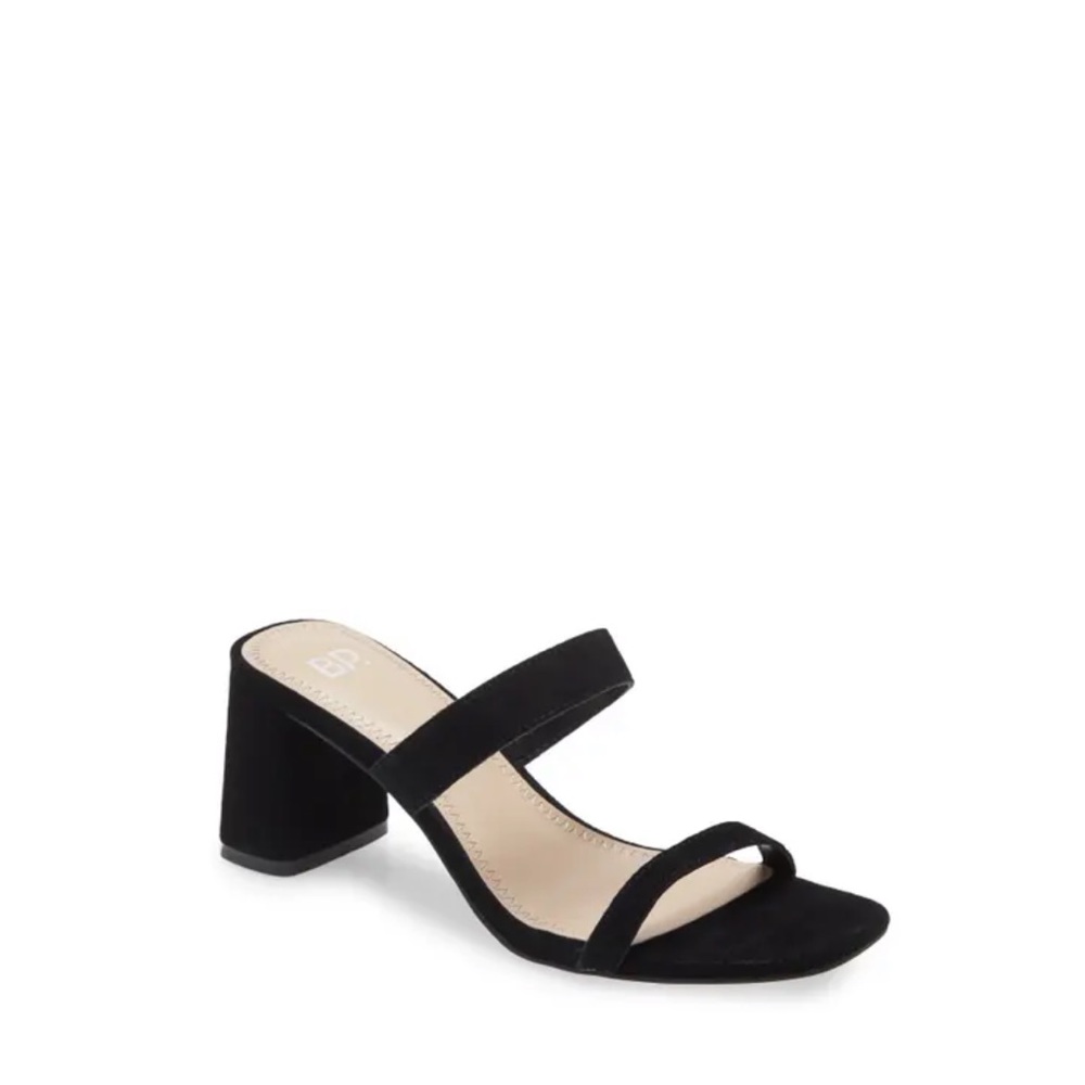 BP. Emmie Block Heel Slide Sandal in Black